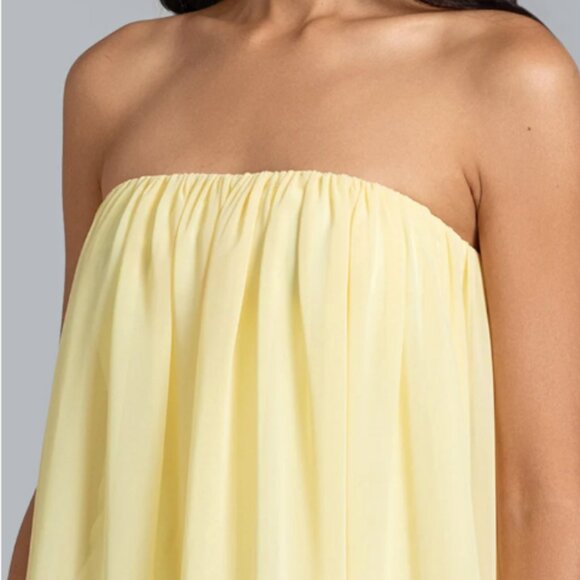 GHRAIL "Shiloh" Chiffon Dress Yellow NWT size M - Picture 3 of 4